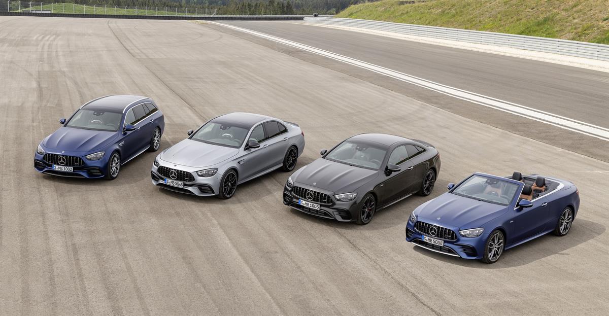 Neue Mercedes-AMG E-Klasse Modelle jetzt bestellbar: Verkaufsstart für umfassend aufgewertete Limousine, T-Modell, Coupé und Cabriolet