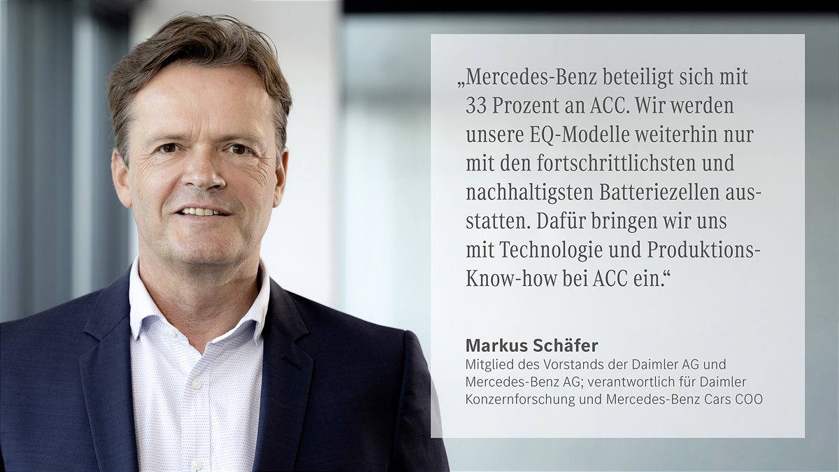 Mercedes-Benz beteiligt sich an ACC und baut europäischen Batterie Champion mit globalen Ambitionen auf