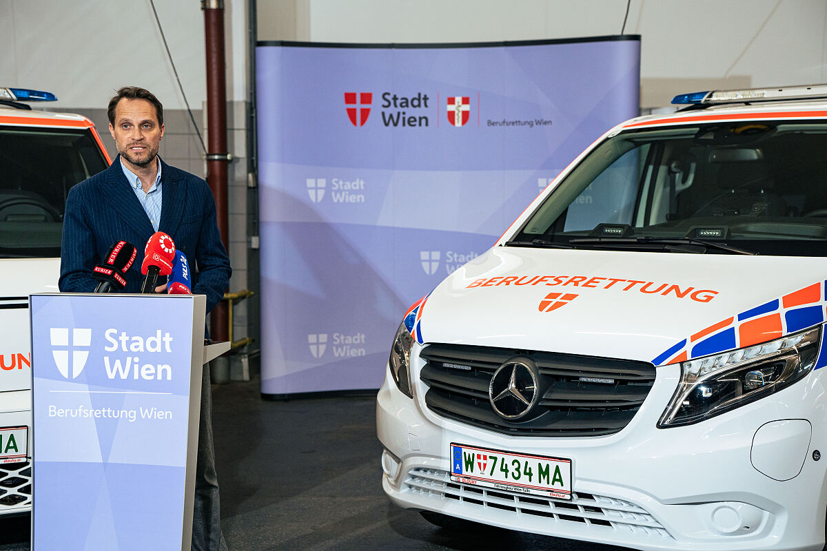Voll-elektrisch für das Rettungswesen_Mercedes-Benz Einsatzfahrzeuge für die Berufsrettung Wien