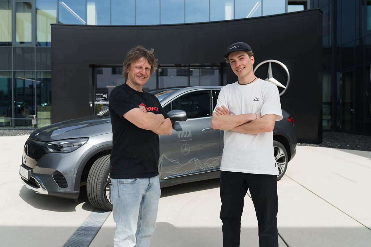 Von der Schneespur zur Elektrospur Mercedes-Benz Österreich unterstützt Freeride-Profi Valentin Rainer als Hauptsponsor und Mobilitätspartner