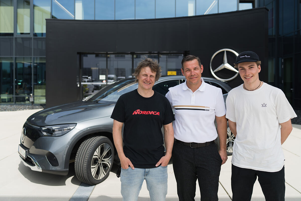 Von der Schneespur zur Elektrospur Mercedes-Benz Österreich unterstützt Freeride-Profi Valentin Rainer als Hauptsponsor und Mobilitätspartner